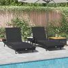 vidaXL Sonnenliege 3 pcs Schwarz 197 x 70 x 82 cm Poly-Rattan