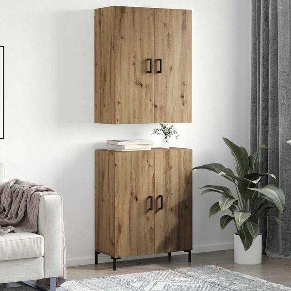 vidaXL Highboard Artisan-Eiche 69,5 x 34 x 180 cm Holzwerkstoff
