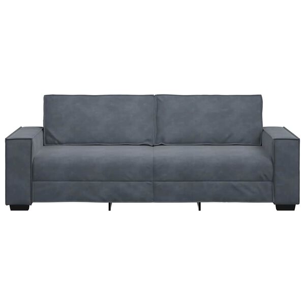 vidaXL 3-Sitzer-Sofa Dunkelgrau 220x78x84 cm Samt