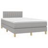 vidaXL Boxspringbett mit Matratze & LED Hellgrau 120x190 cm Stoff