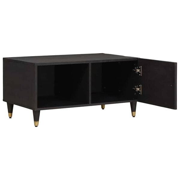 vidaXL Couchtisch Schwarz 80 x 50 x 40 cm Massivholz Mango