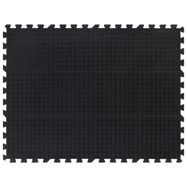 vidaXL Gummi-Bodenfliese Schwarz 12 mm 90x120 cm