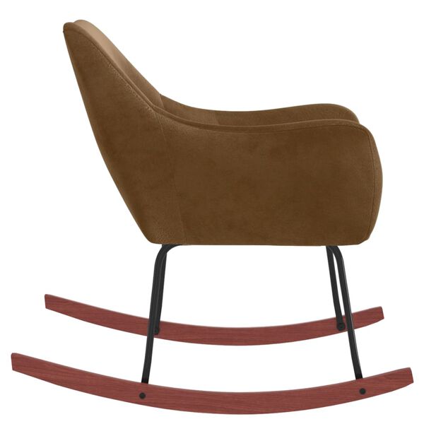 vidaXL Schaukelstuhl Braun Samt