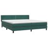 vidaXL Boxspringbett mit Matratze Dunkelgr&uuml;n 180x220 cm Samt