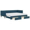 vidaXL Tagesbett Ausziehbar mit Schubladen Blau 90x200 cm Samt