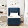 vidaXL Boxspringbett mit Matratze mit Kopfteil Blau 200 x 100 cm Stoff