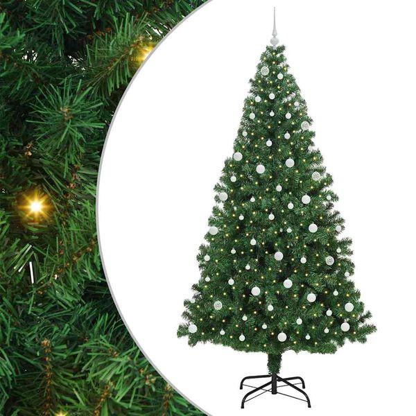 vidaXL K&uuml;nstlicher Weihnachtsbaum mit 300 LEDs mit St&auml;nder Gr&uuml;n 240 cm