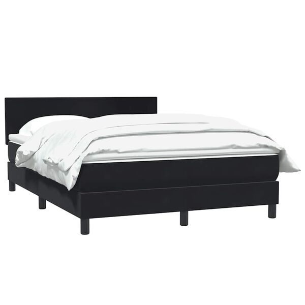 vidaXL Boxspringbett mit Matratze Schwarz 160x220 cm Samt
