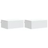 vidaXL Wandmontierter Nachttisch 2 pcs Wei&szlig; 49 x 34,5 x 20 cm
