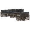 vidaXL Gartensofa-set 9 stk. Grau und Dunkelgrau Poly-Rattan