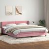 vidaXL Boxspringbett mit Matratzen Rosa 180x220 cm Samt