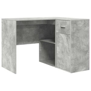 vidaXL Eck-Schreibtisch mit Schubladen Betongrau 102 x 88 x 75 cm