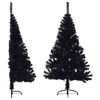 vidaXL K&uuml;nstlicher Halb-Weihnachtsbaum mit St&auml;nder Schwarz 150 cm PVC