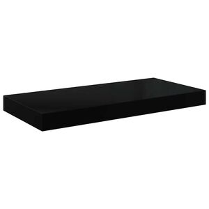 vidaXL Schweberegal Hochglanz-Schwarz 50x23,5x3,8 cm MDF