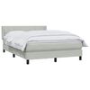 vidaXL Boxspringbett mit Matratze Hellgrau 160x210 cm Samt