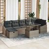 vidaXL Garten-Sofa-Set 8 pcs Grau Poly-Rattan