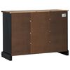 vidaXL Sideboard HALDEN 2 Schiebetüren Schwarz 112x40x80 cm Massivholz