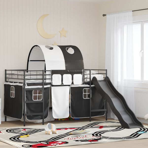 vidaXL Kinder-Etagenbett Schwarz 99,5 x 200 cm Metall