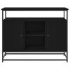 vidaXL Sideboard Schwarz Eichen-Optik 100 x 35 x 80 cm Holzwerkstoff