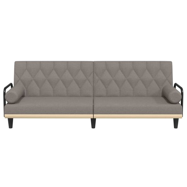 vidaXL Schlafsofa mit Armlehnen Taupe Stoff