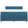 vidaXL Boxspringbett mit Matratze Blau 200x200 cm Samt