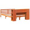 vidaXL Massivholzbett mit Regal ohne Matratze Wachsbraun 120x200 cm