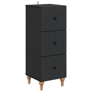 vidaXL Schubladenschrank Schwarz 33 x 34,5 x 90 cm Holzwerkstoff