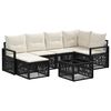 vidaXL Gartensofa-set 7 stk. Schwarz Poly-Rattan
