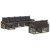 vidaXL Gartensofa-set 9 stk. Grau und Dunkelgrau Poly-Rattan