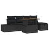 vidaXL Garten-Sofa-Set 6 pcs Schwarz Poly-Rattan