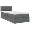 vidaXL Bett mit Stauraum und LED mit LED Dunkelgrau 90 x 200 cm Stoff
