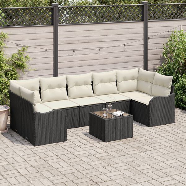 vidaXL Gartensofa-set Schwarz 55 x 55 x 37 cm Poly-Rattan
