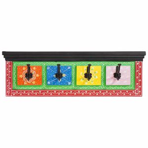 vidaXL Garderobenst&auml;nder Schwarz 80 x 25 x 2 cm Massivholz Mango