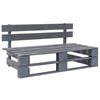vidaXL Outdoor-Bank Paletten Holz Grau
