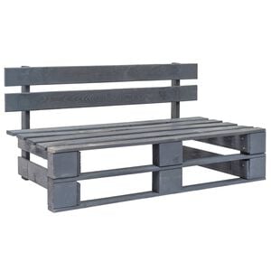 vidaXL Outdoor-Bank Paletten Holz Grau