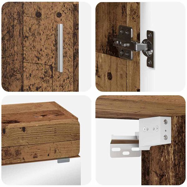 vidaXL Badezimmerm&ouml;bel-Set mit Schubladen TULUM Altholz Holzwerkstoff