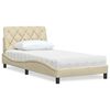 vidaXL Bett mit Matratze Creme 100x200 cm Stoff