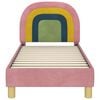 vidaXL Kinderbettgestell mit Kopfteil Rosa 70 x 140 cm Samt