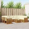 vidaXL Sofagarnituren 10 pcs Natur und Creme Massivholz Akazie