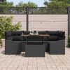 vidaXL Garten-Sofa-Set mit Speicher 7 pcs Schwarz Poly Rattan