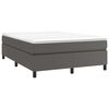 vidaXL Boxspringbett mit Matratze Grau 160x200 cm Kunstleder