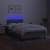 vidaXL Boxspringbett mit Matratze & LED Taupe 120x190 cm Stoff