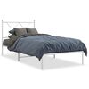 vidaXL Bettgestell mit Kopfteil Metall Wei&szlig; 90x190 cm