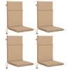 vidaXL Hochlehner-Auflage GEMERT 4 stk. 100 % Polyester Sand