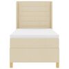 vidaXL Boxspringbett mit Matratze mit Kopfteil Creme 80 x 200 cm Stoff