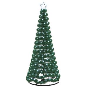 vidaXL LED-Lametta-Weihnachtsbaum mit St&auml;nder EKENAS 180 cm 220 LEDs