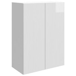 vidaXL Wandschrank 66 x 34,5 x 90 cm Holzwerkstoff Hochglanz Wei&szlig;