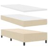 vidaXL LED Boxspringbett mit Kopfteil Creme 100 x 200 cm Stoff