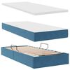 vidaXL Bett mit Stauraum und LED mit LED Dunkelblau 90 x 200 cm Samt