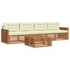 vidaXL Outdoor-Sofagarnitur mit Kissen 5 pcs Natur und Creme